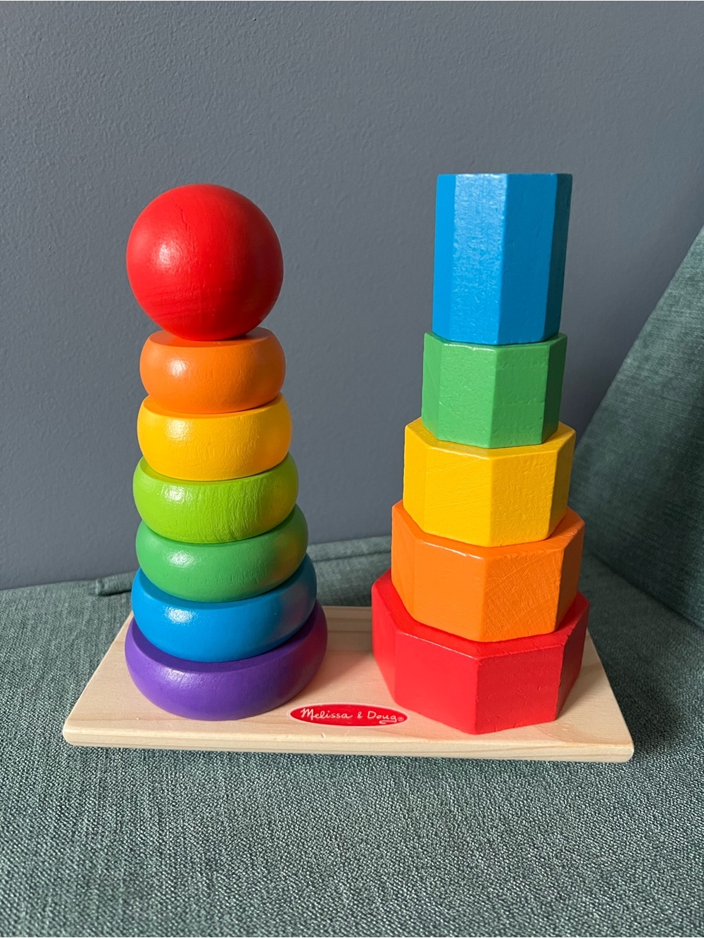 Melissa & Doug Wooden Rainbow Stacker